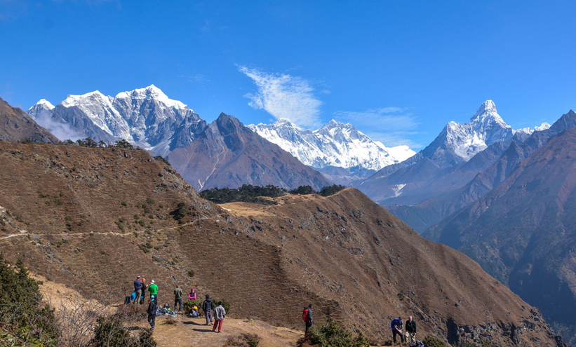 Best View of Mount Everest from Tengboche Village (12,687ft/ 3,867m)