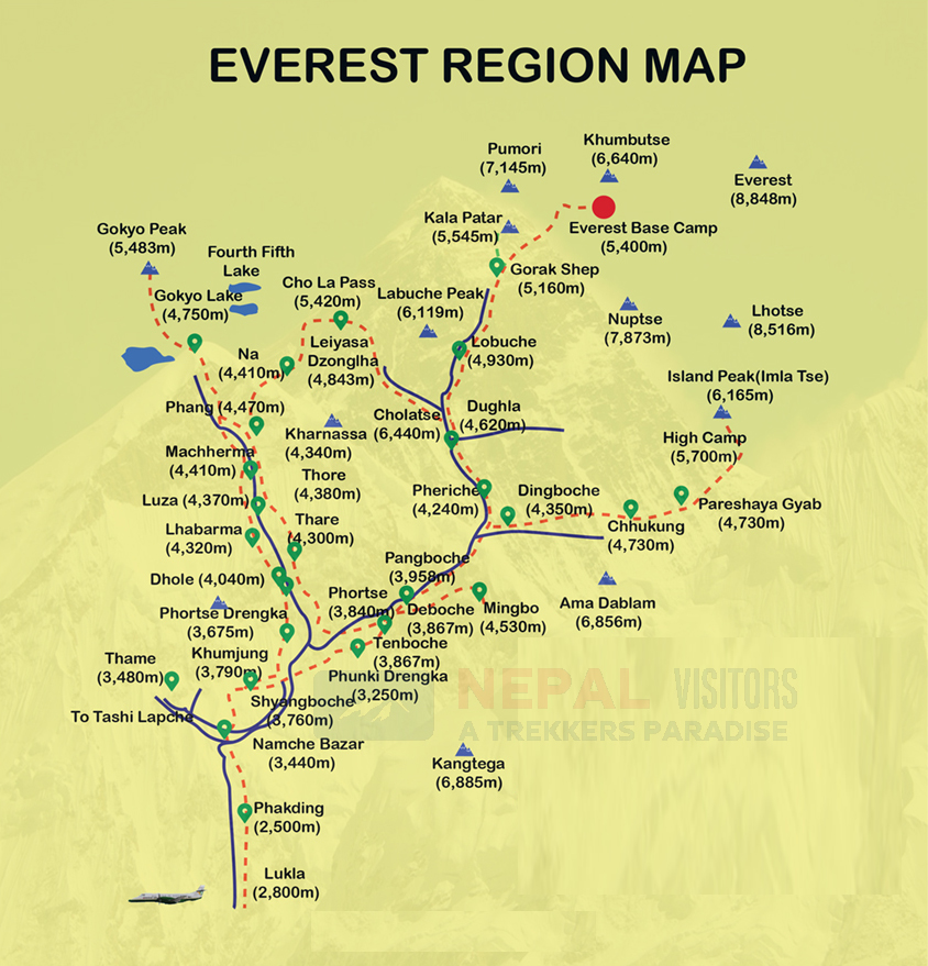 everest base camp trek map